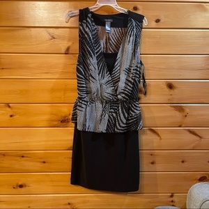 Midi black and white dress